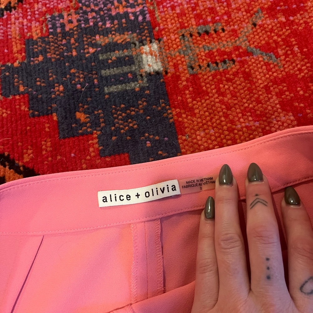 Alice + Olivia pink, wide leg trousers - Picture 4 of 5
